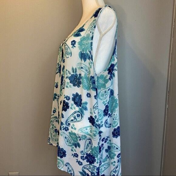 Torrid Floral Paisley Sheer Chiffon Tank Hi-Lo Top Plus Size 1X - Picture 2 of 5
